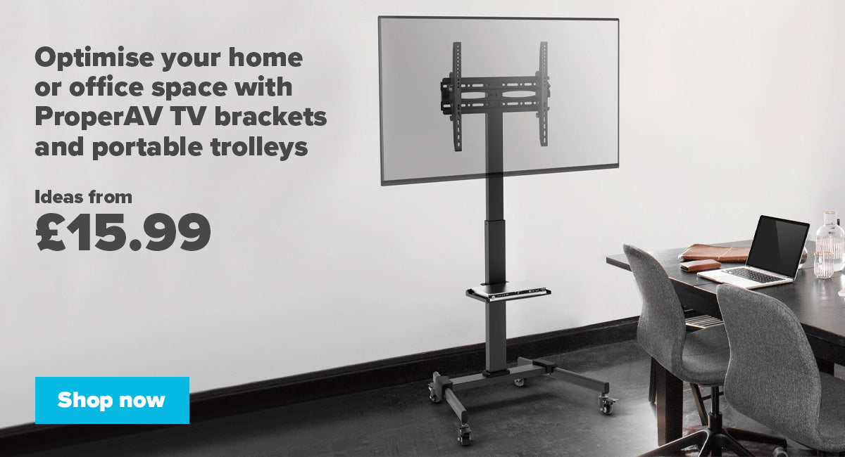 ProperAV TV television brackets and portable trolleys