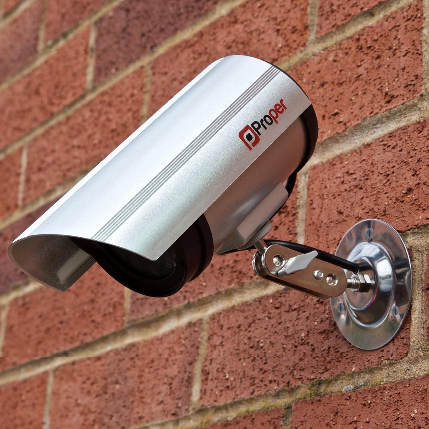 ProperAV Imitation Dummy Security Camera - Silver - maplin.co.uk