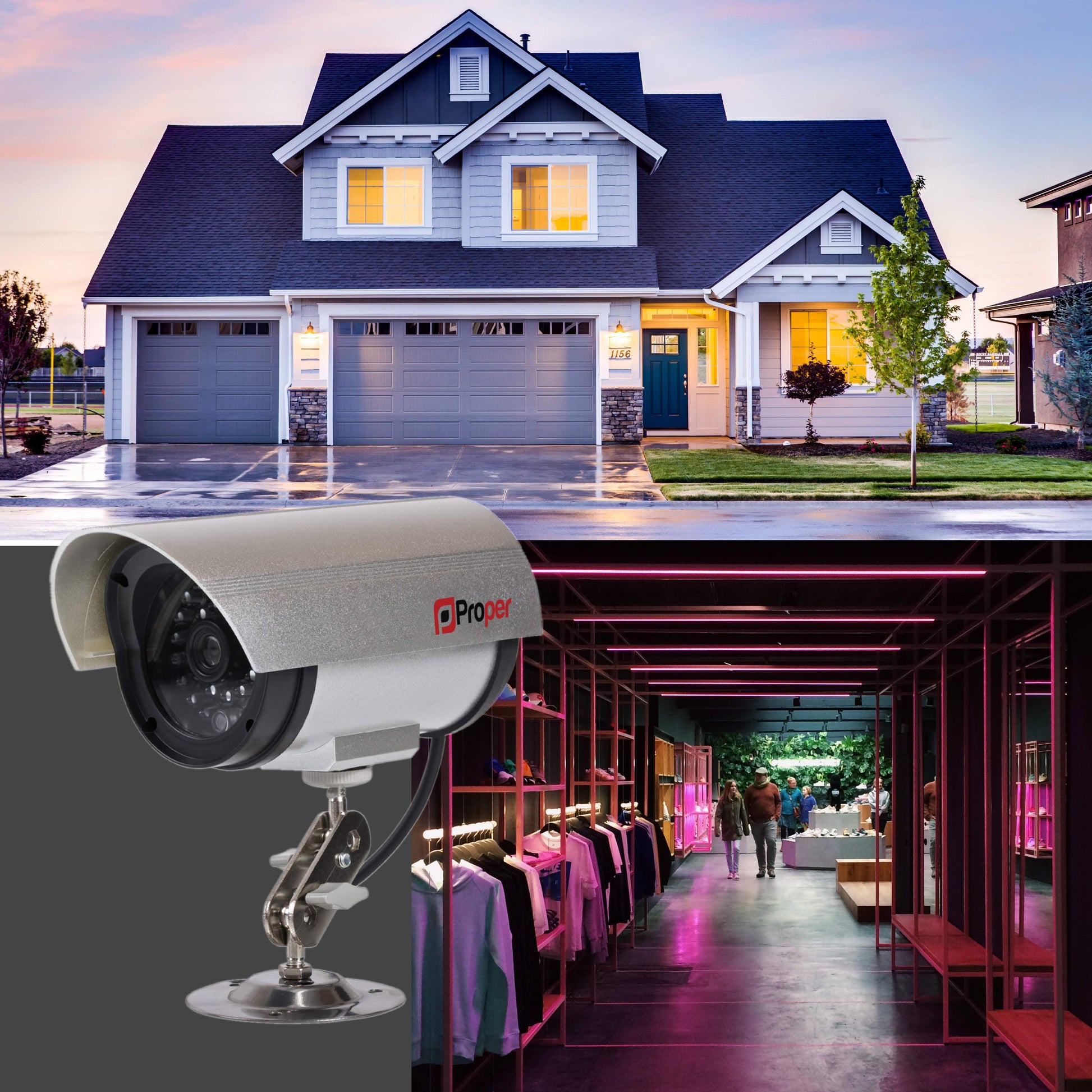 ProperAV Imitation Dummy Security Camera - Silver - maplin.co.uk