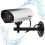 ProperAV Replica Commercial Security Camera with Aluminium 23cm Body & LED Light - Silver - maplin.co.uk