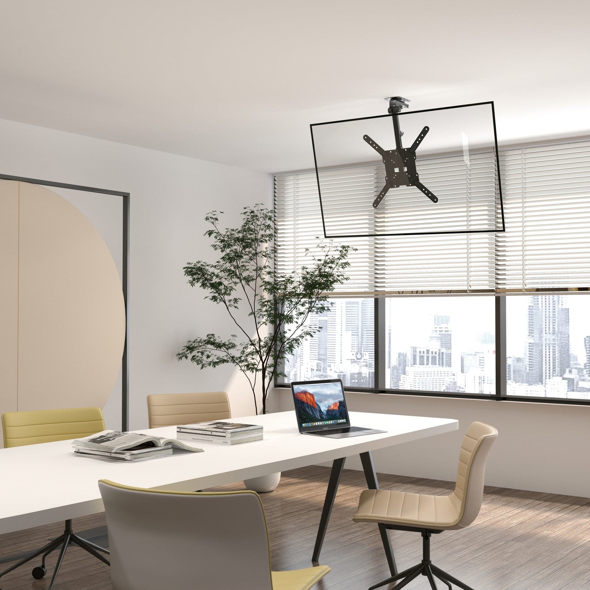 ProperAV Retractable Fold-Up Ceiling TV Bracket (23