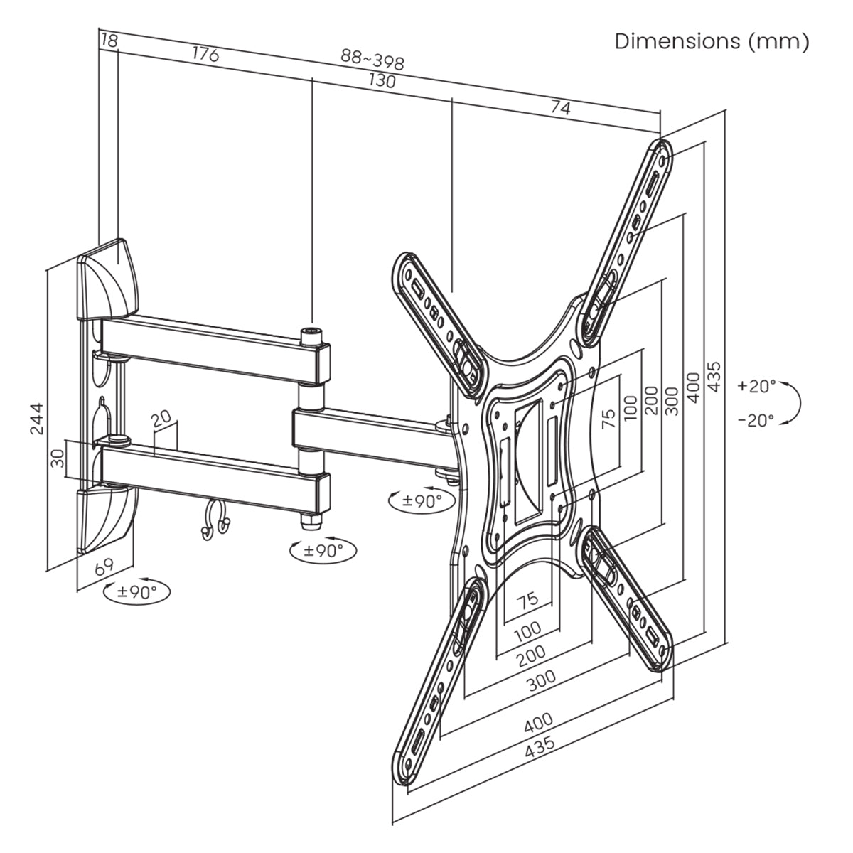 ProperAV TV Wall Bracket (23