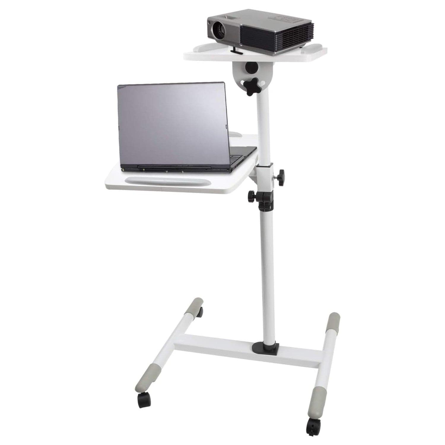 ProperAV Mobile Desk Workstation & Projector Stand - White - maplin.co.uk