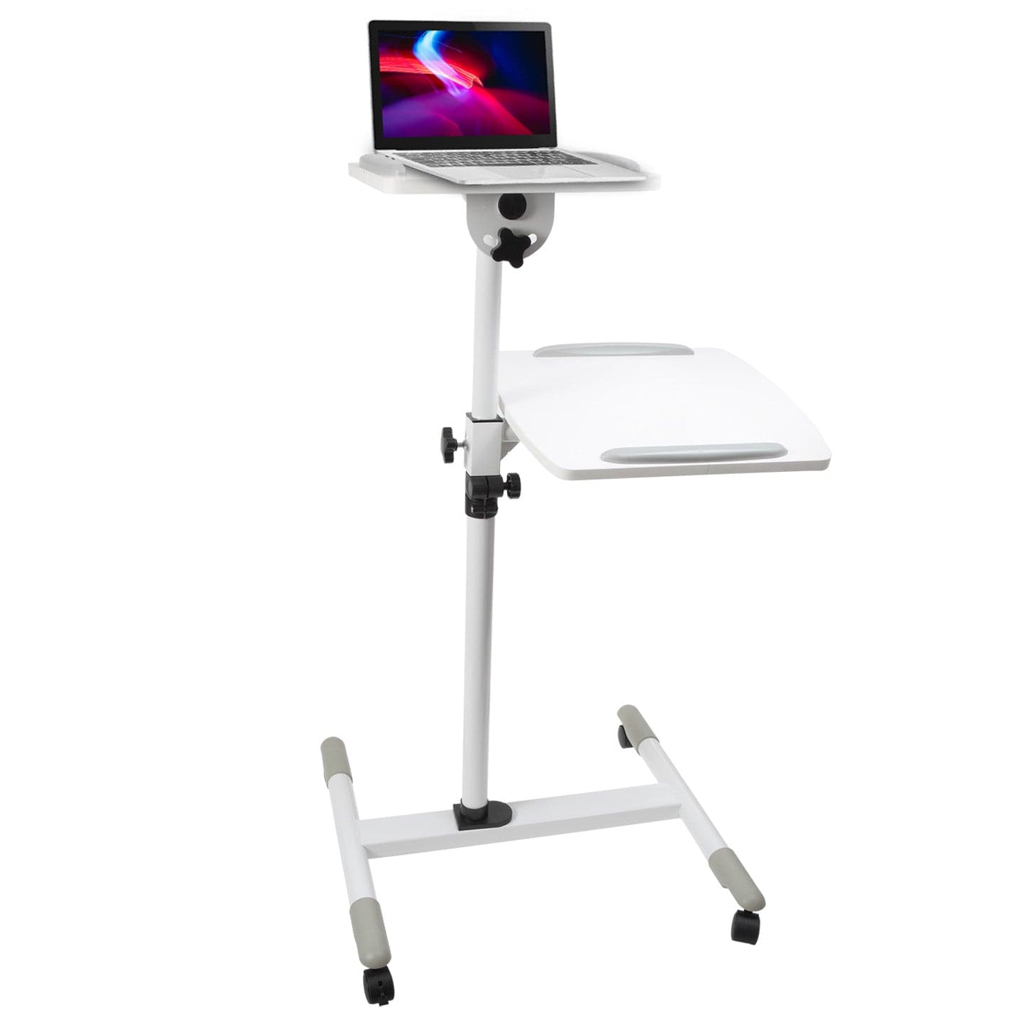 ProperAV Mobile Desk Workstation & Projector Stand - White - maplin.co.uk