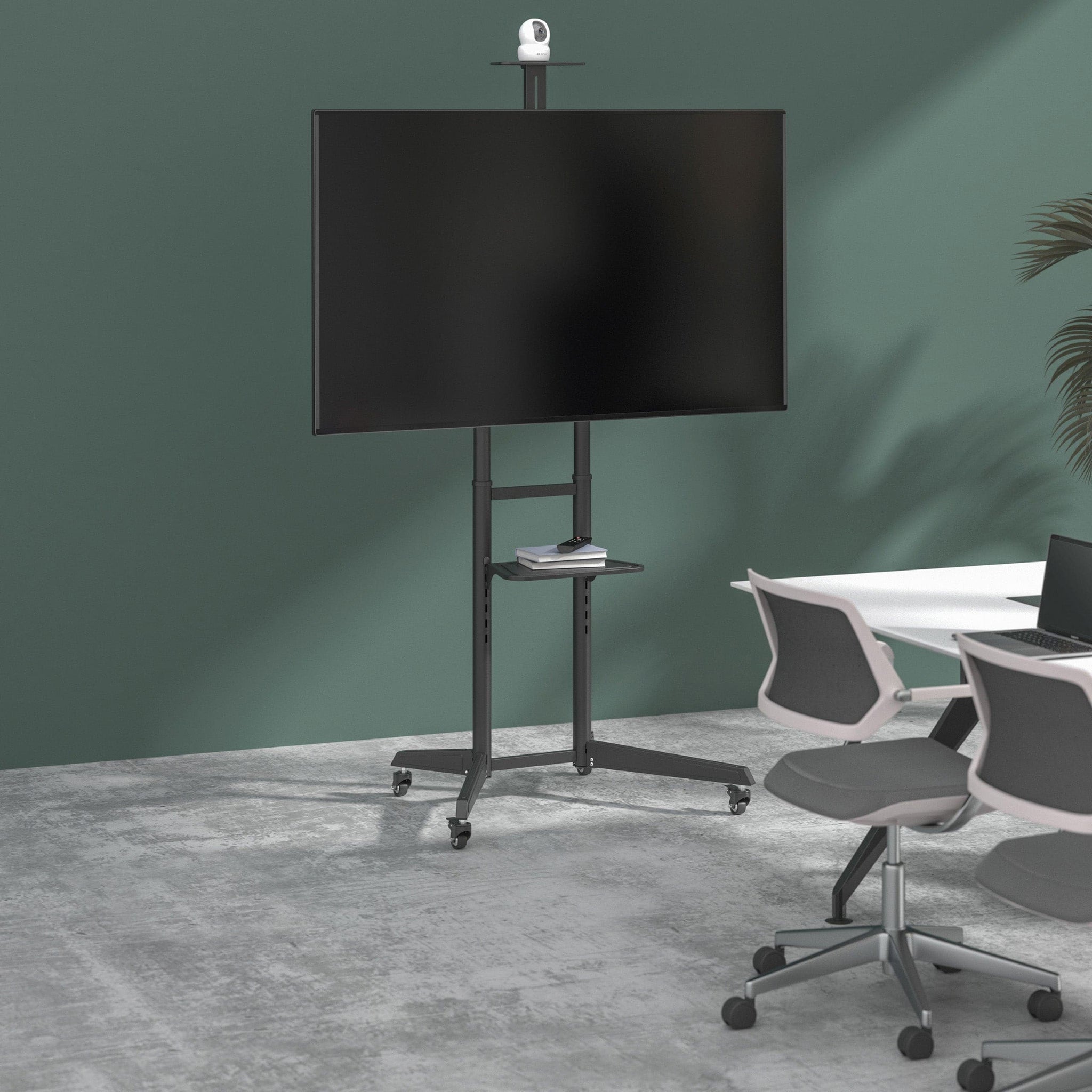 ProperAV Mobile TV Trolley Stand on Wheels for 37