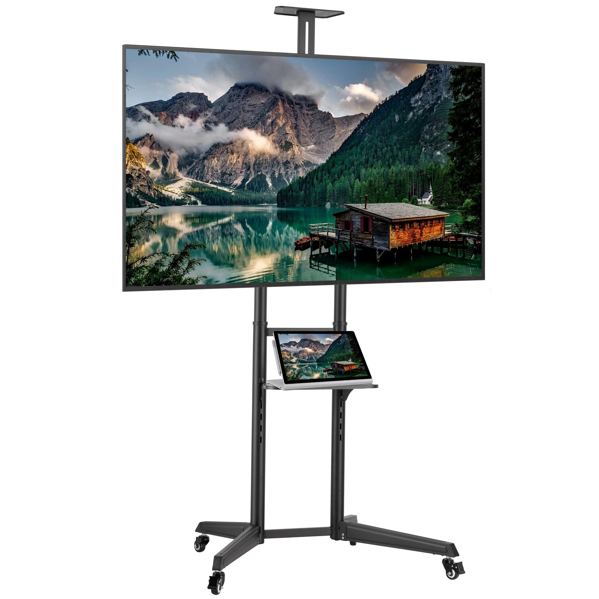 ProperAV Mobile TV Trolley Stand on Wheels for 37