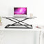 ProperAV Slim Profile Adjustable Stand Up Desk Workstation with 6 Height Settings - White - maplin.co.uk