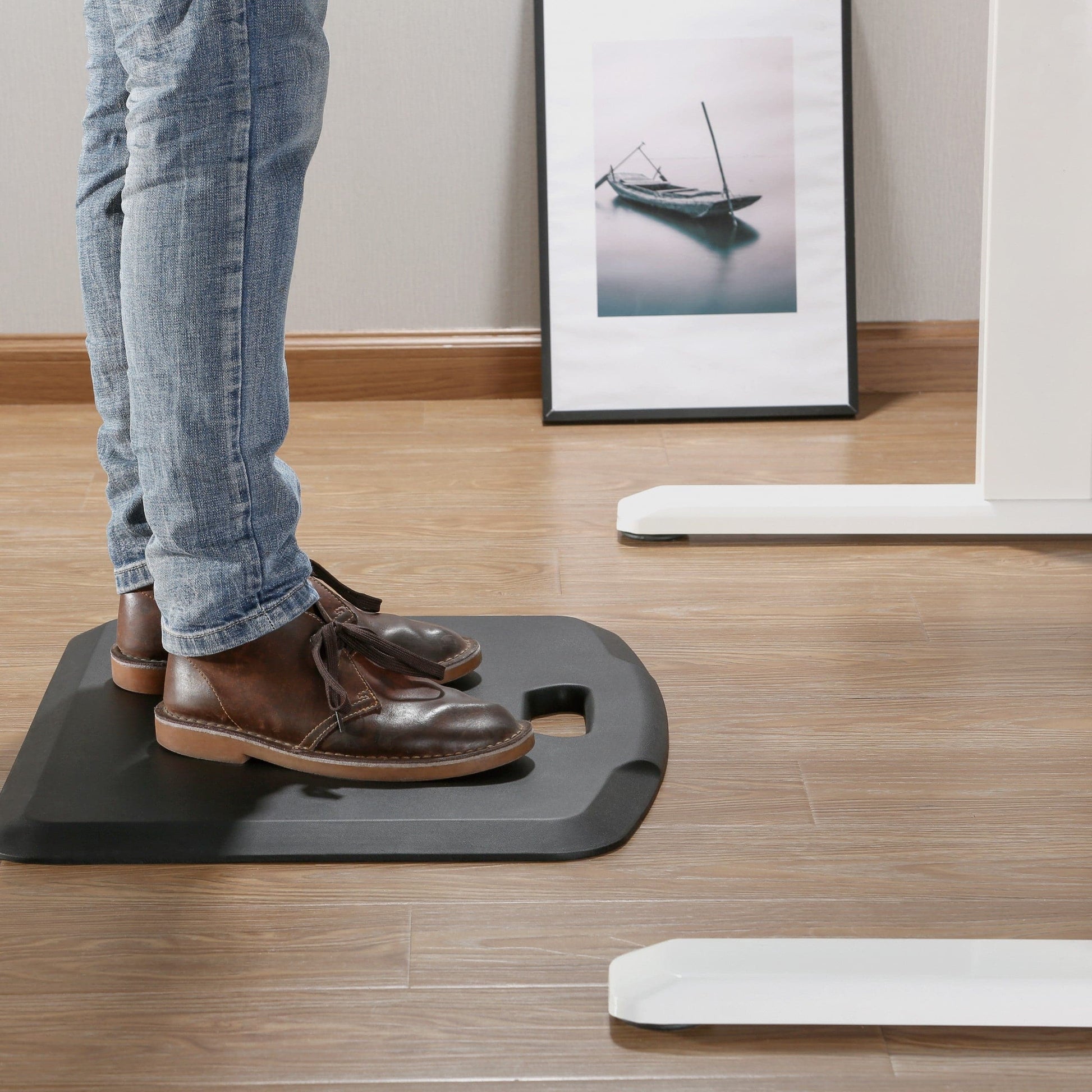 ProperAV Rubberised-Gel Foam Anti-Fatigue Standing Desk Mat - Black - maplin.co.uk