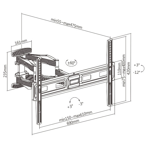 ProperAV TV Wall Bracket (37
