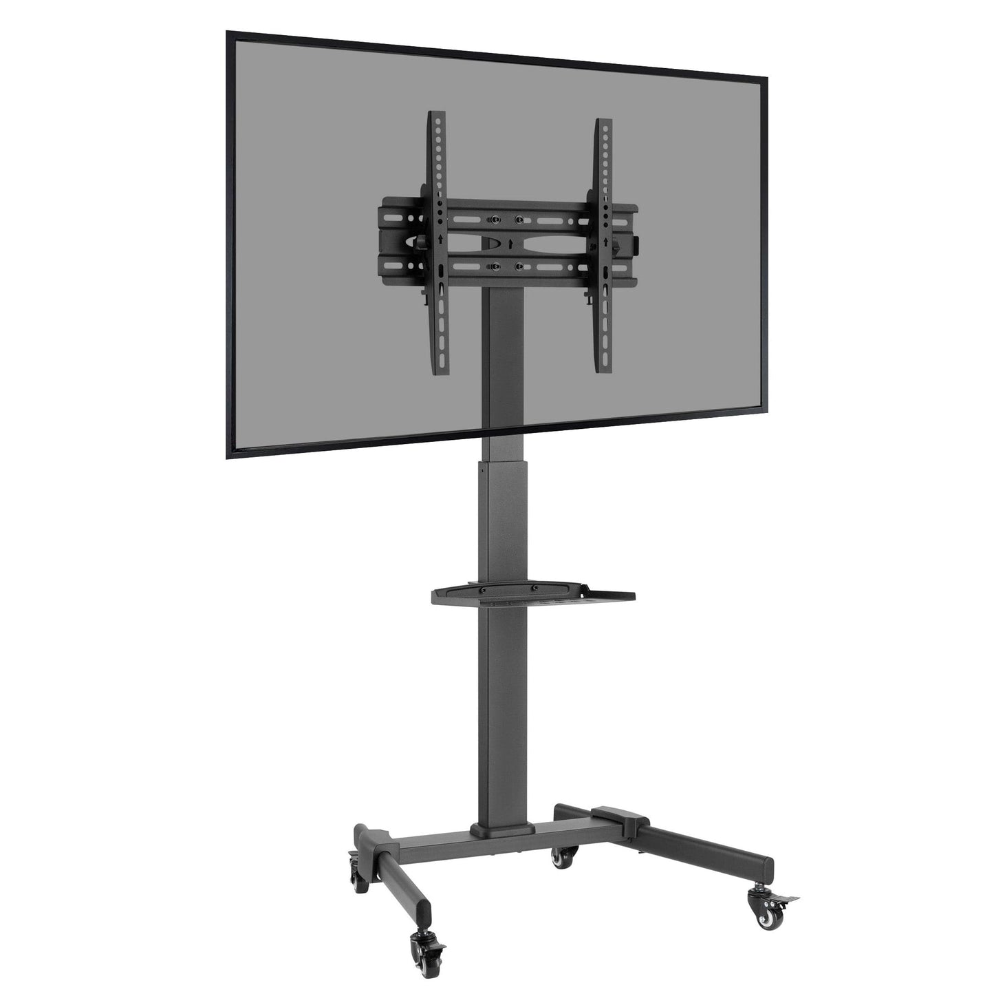 ProperAV Mobile TV Trolley Stand on Wheels for 32" - 55" Screens (35kg Capacity / VESA Max. 400x400)