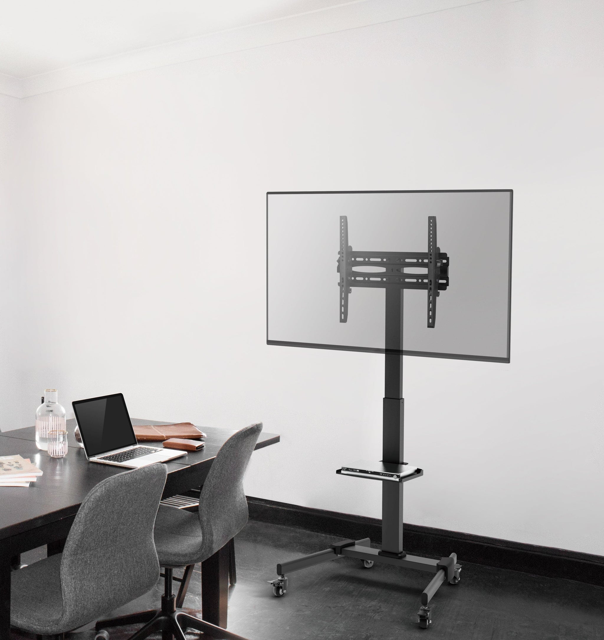 ProperAV Mobile TV Trolley Stand on Wheels for 32