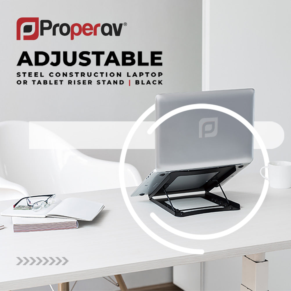 ProperAV Steel Construction Laptop or Tablet Stand with 5 Adjustable Settings
