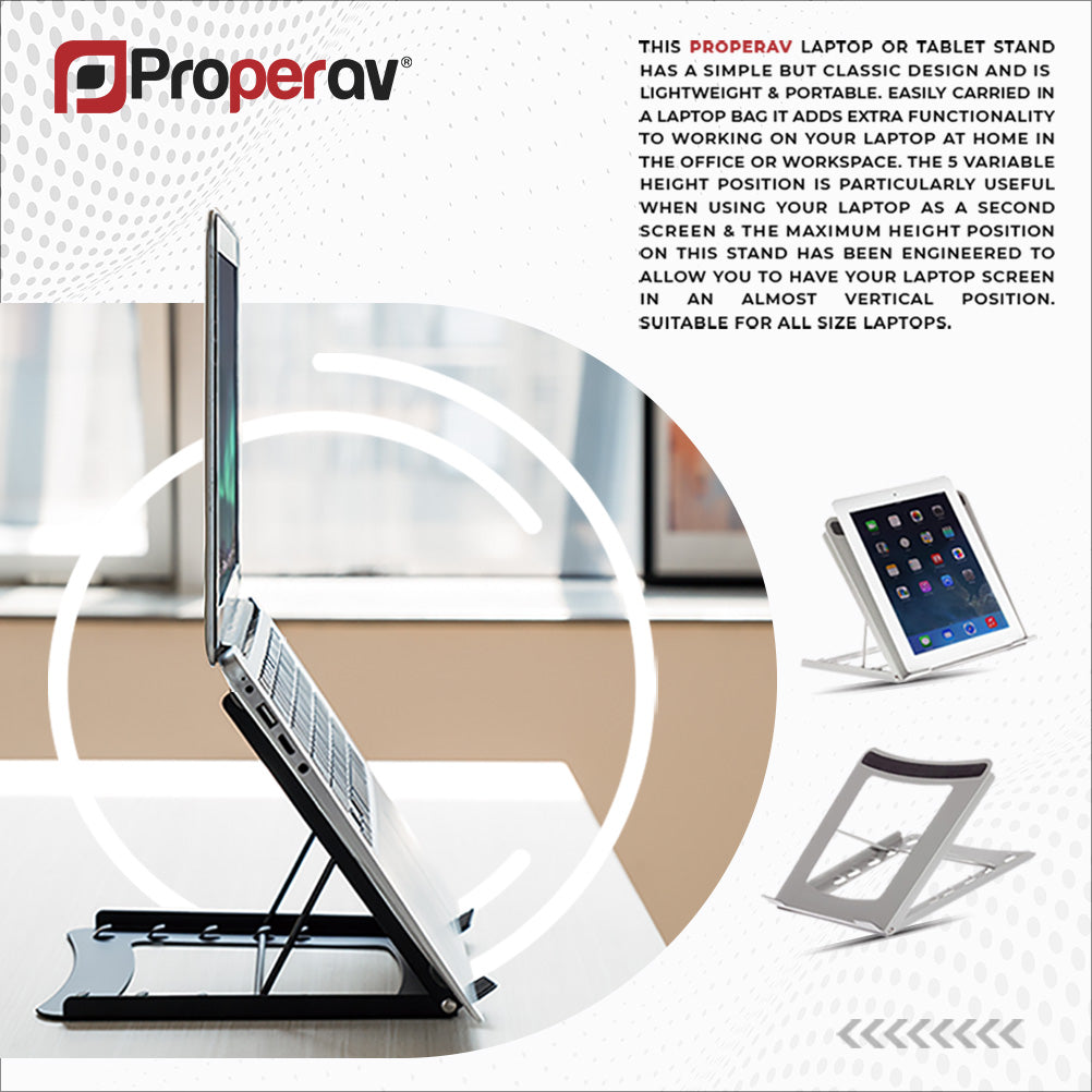 Computer Stand Pb Tech ProperAV Steel Construction Laptop or Tablet Stand with 5 Adjustable S ...