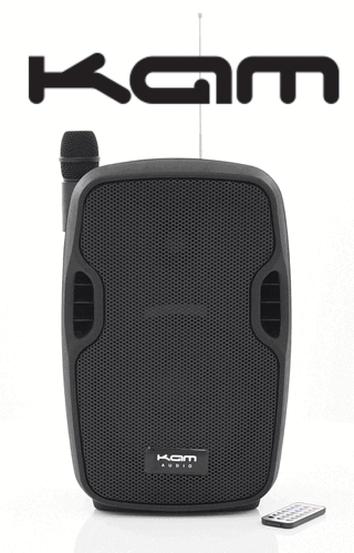 Kam RZ8A Active Portable Wireless Bluetooth Speaker - Black