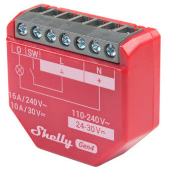 Shelly 1PM Gen4 WiFi/Zigbee-Operated Smart Switch with Power Monitoring (1 channel, 16A) Single