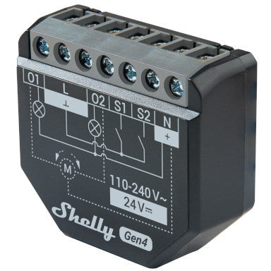 Shelly 2PM Gen4 WiFi/Zigbee-Operated Dual Relay Switch with Power Monitoring & Cover (Roller) Control Single