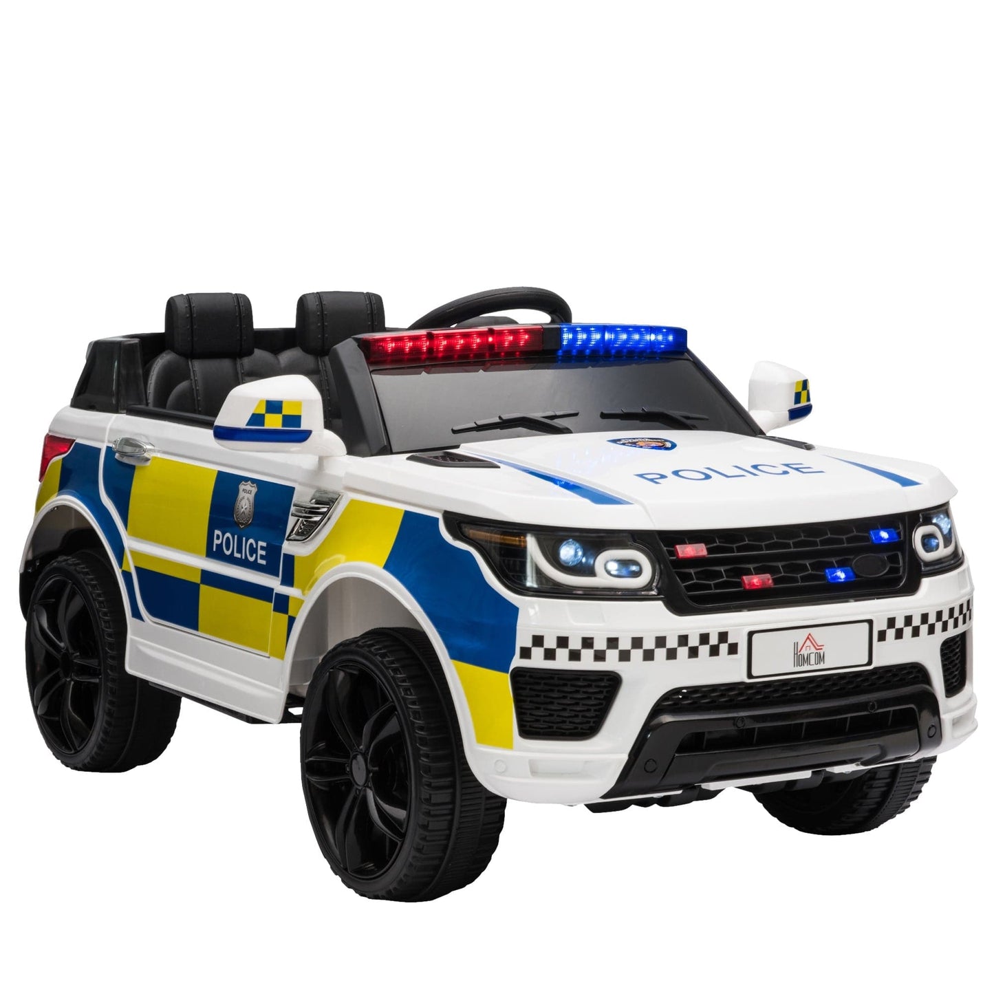 Maplin Plus 12V Kid Electric Ride On Police Car with Remote Siren Light (3-6 Years) - maplin.co.uk