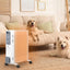 Maplin 11 Fin Portable Oil Filled Radiator with Wheels & 3 Heat Settings - White - maplin.co.uk