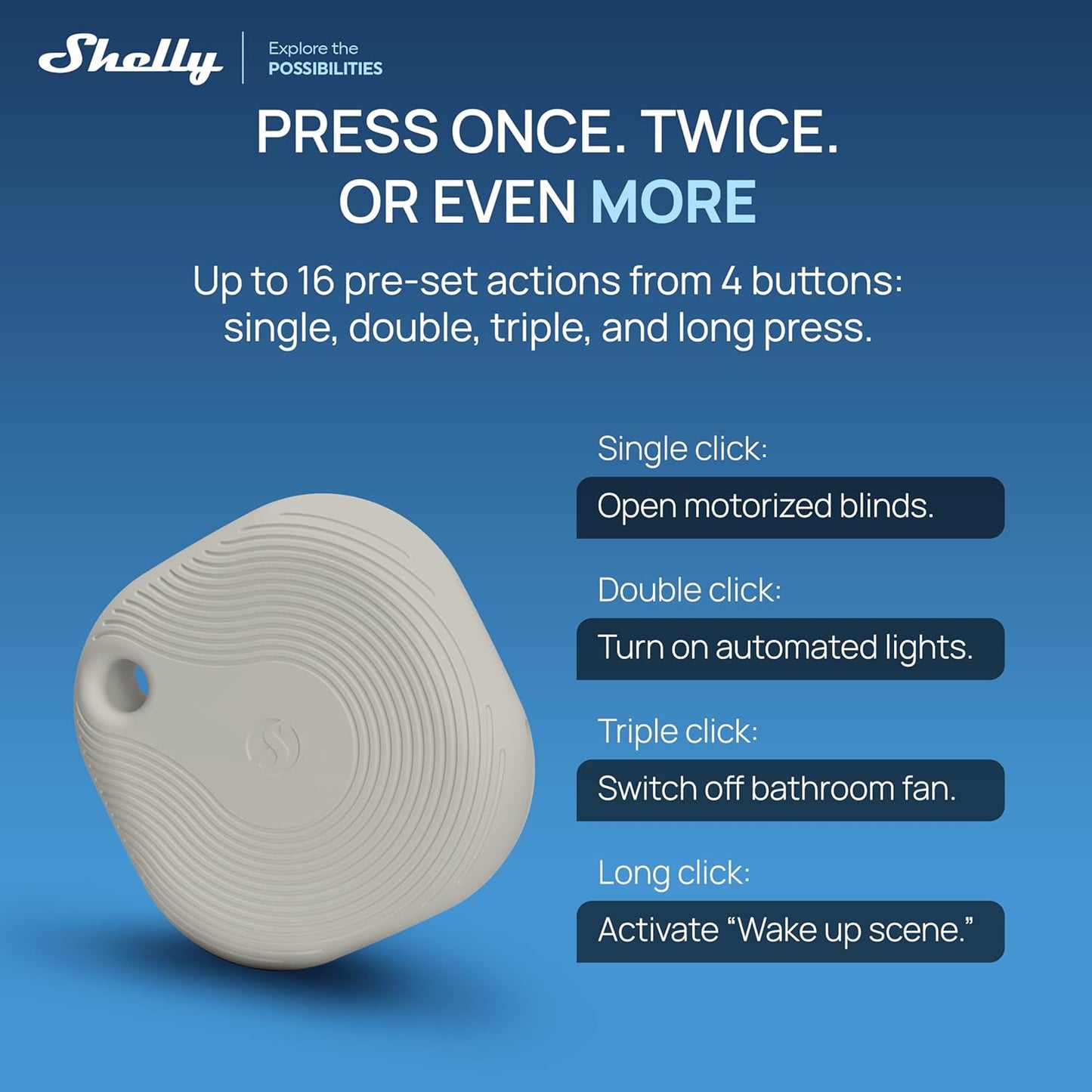 Shelly BLU Button 1 Tough ZB Bluetooth & Zigbee Smart Button