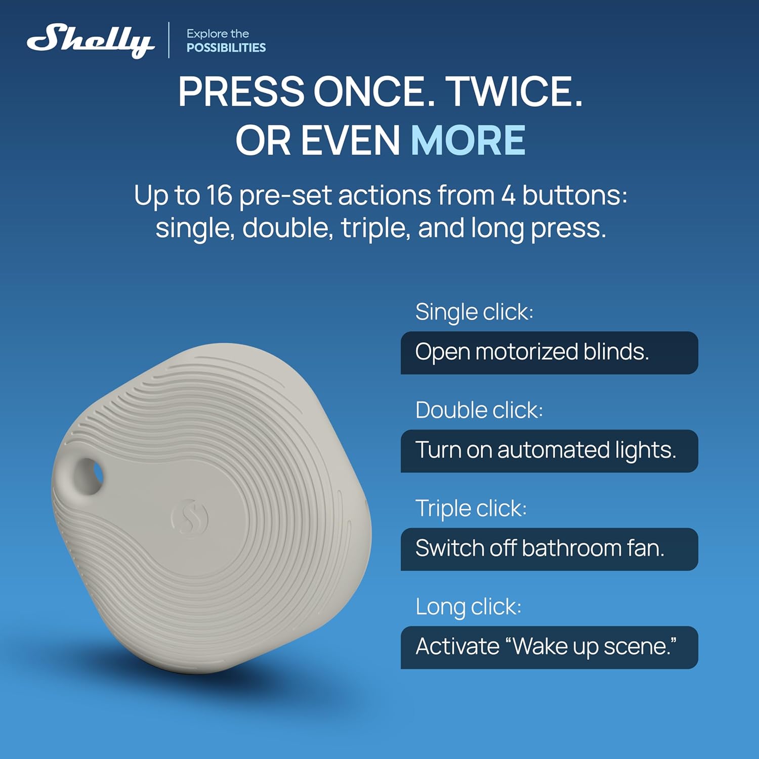 Shelly BLU Button 1 Tough ZB Bluetooth & Zigbee Smart Button