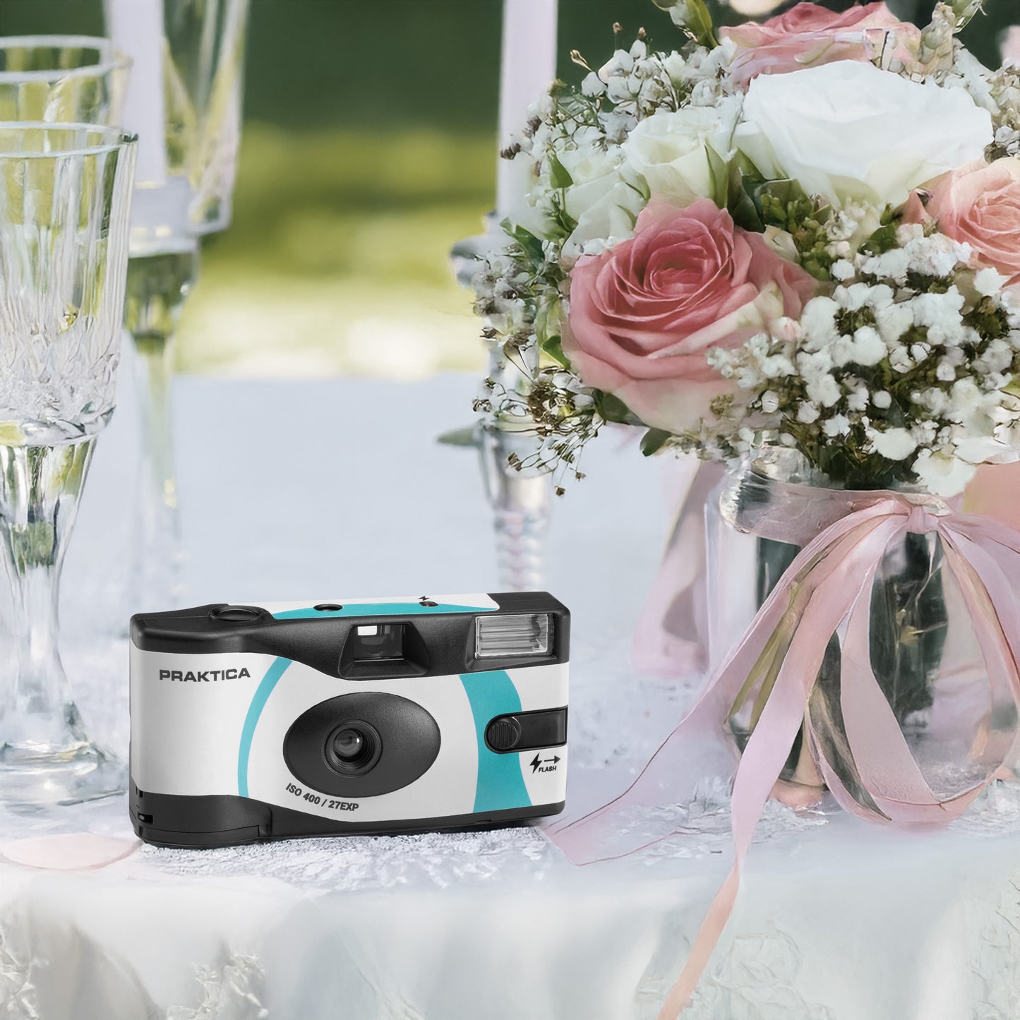 Praktica 35mm Single Use Disposable Film Camera with Flash - Blue