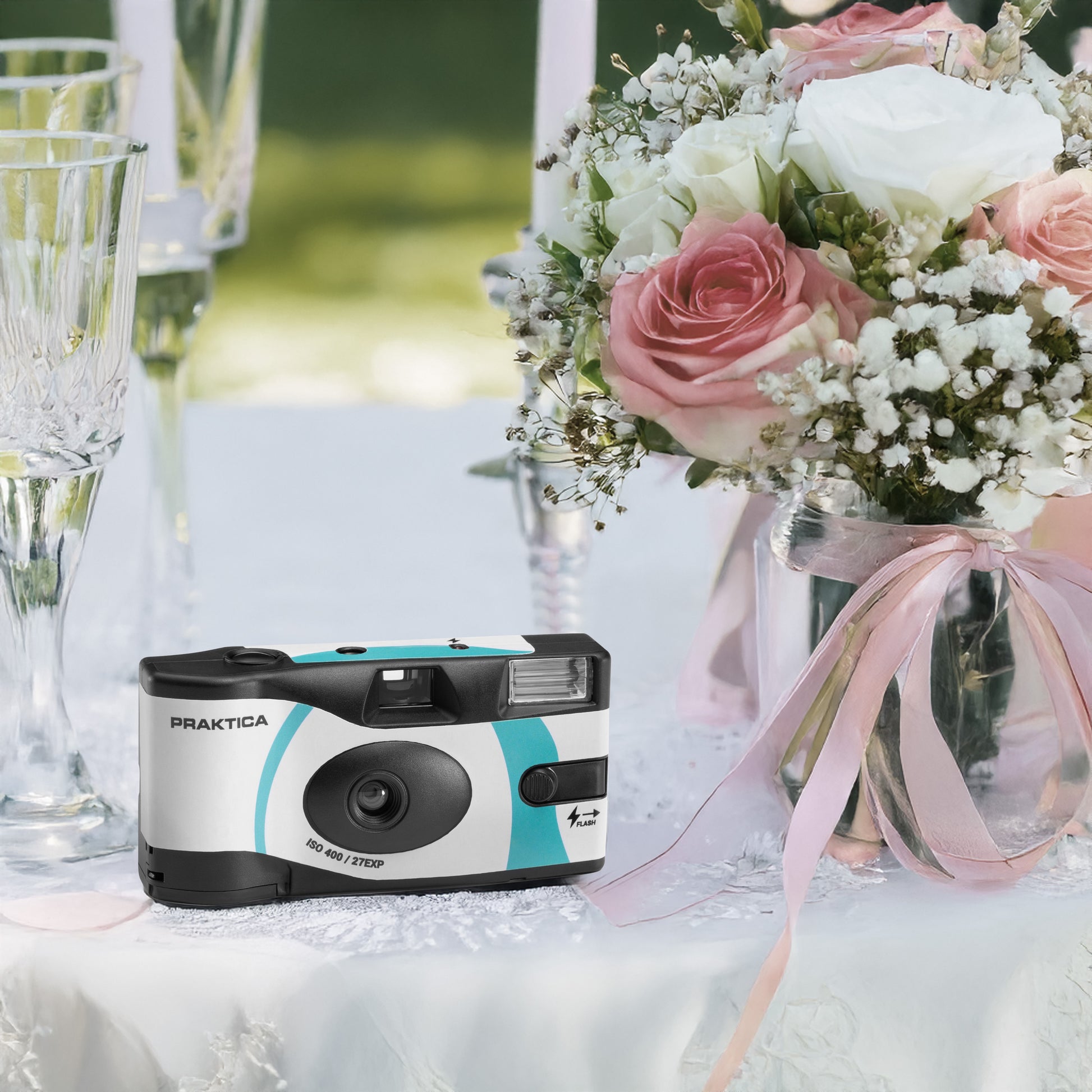 Praktica 35mm Single Use Disposable Film Camera with Flash - Blue