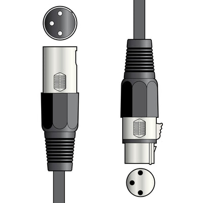 QTX Professional XLR DMX Lighting Lead - Black