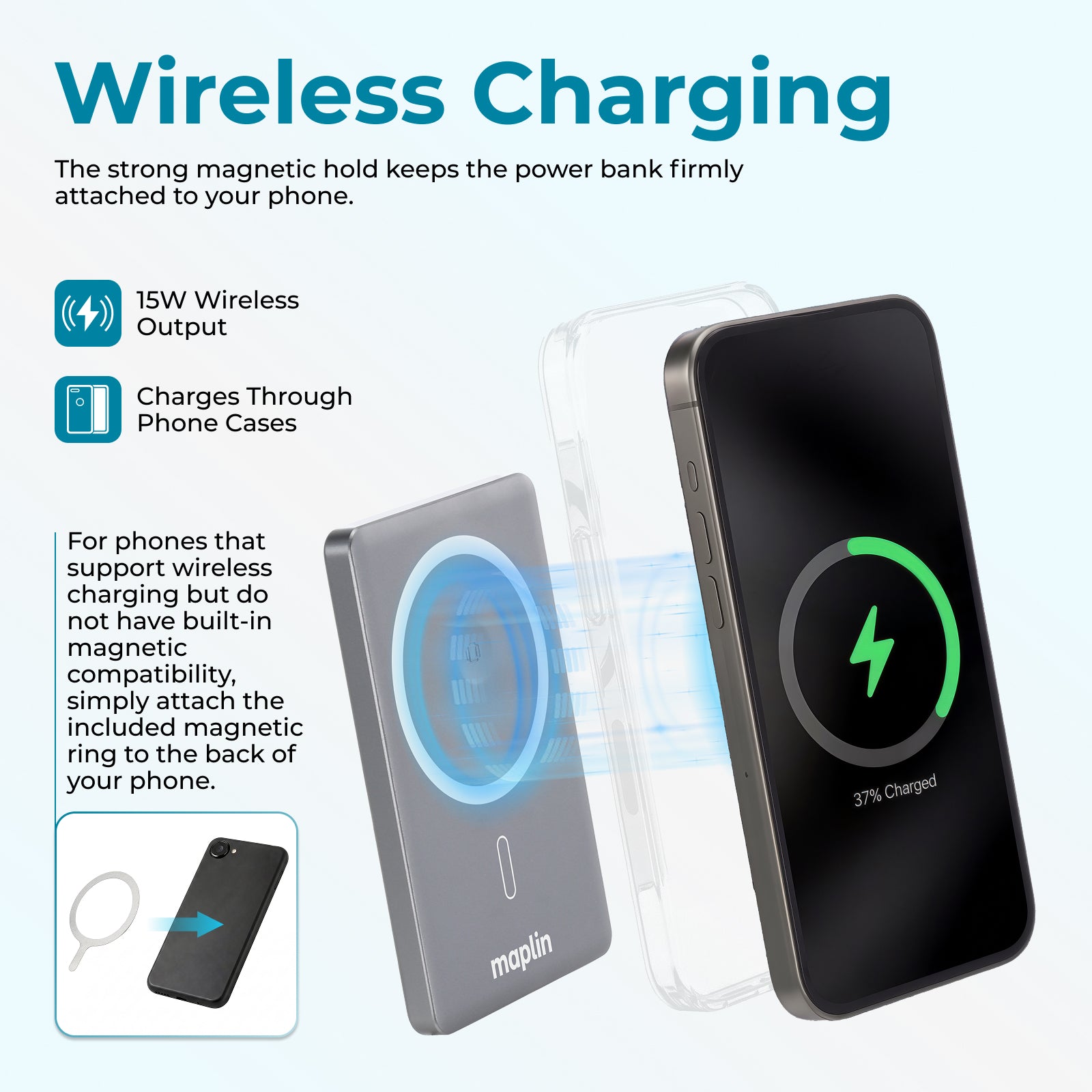 Maplin 5000mAh USB-C MagSafe Wireless Power Bank