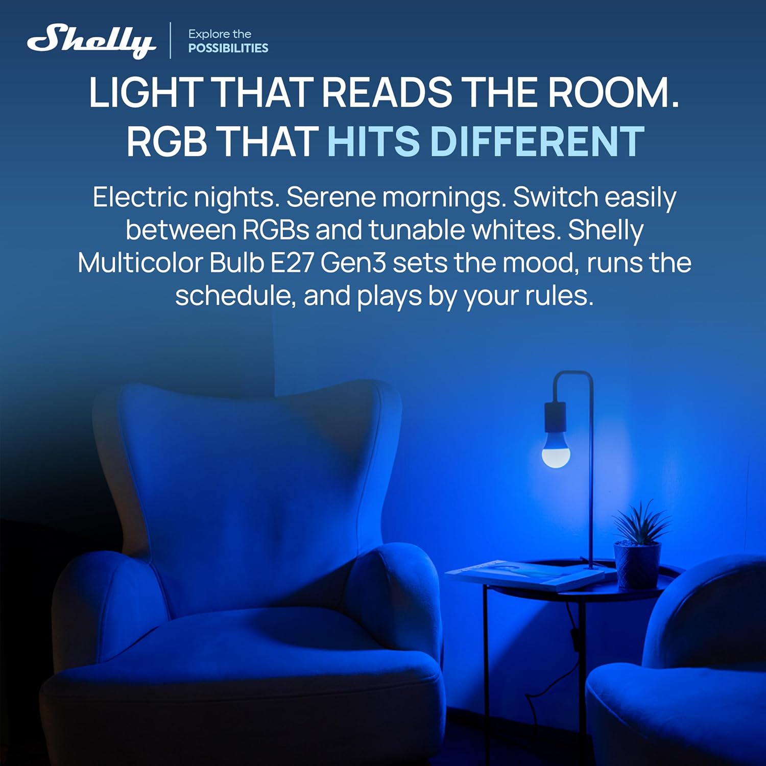 Shelly Duo E27 Gen3 RGBW WiFi & Bluetooth Smart Bulb