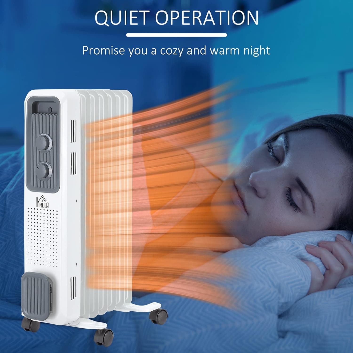 Maplin 7 Fin Portable Oil Filled Radiator with Three Heat Settings - White - maplin.co.uk