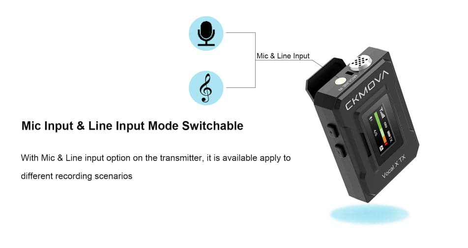 Maplin CKMOVA VOCAL X V1 Ultra Compact 2.4GHZ Dual Channel Wireless Microphone System with 1x Transmitter & 1x Receiver - maplin.co.uk