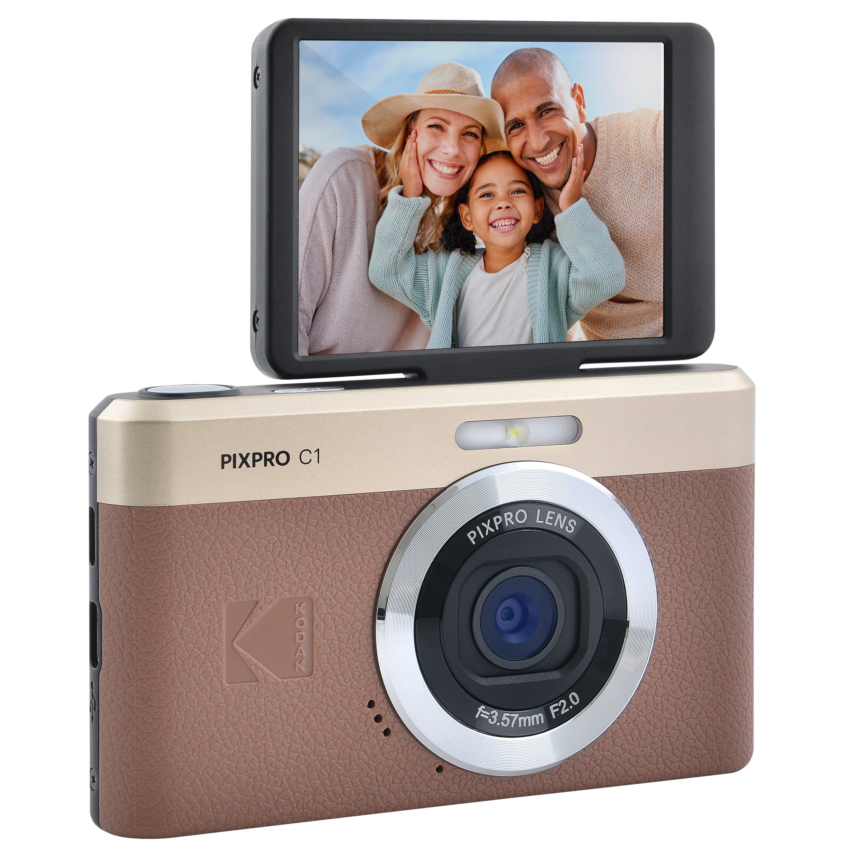 KODAK PIXPRO コンパクトデジタルカメラ C1 BN Kodak PIXPRO C1 13MP 4x Digital Zoom Compact Camera - Brown