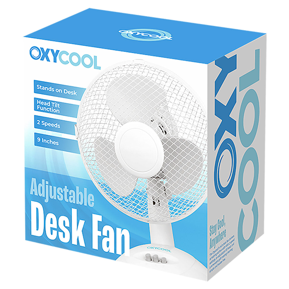 Oxycool 9" 2-Speed Desk Fan