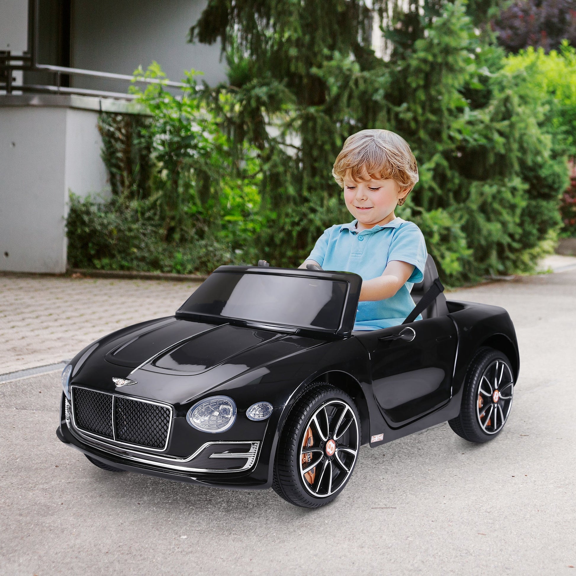 HOMCOM Bentley GT 12V Electric Kids Ride On Toy Car with LEDs, Music & Remote Control for 3-8 Years - Black - maplin.co.uk