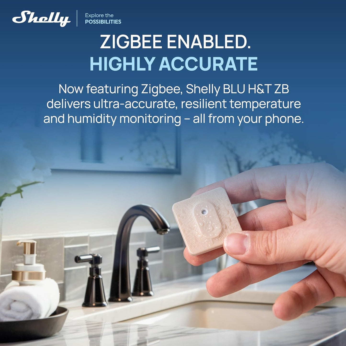 Shelly BLU H&T ZB Bluetooth & Zigbee Temperature & Humidity Sensor