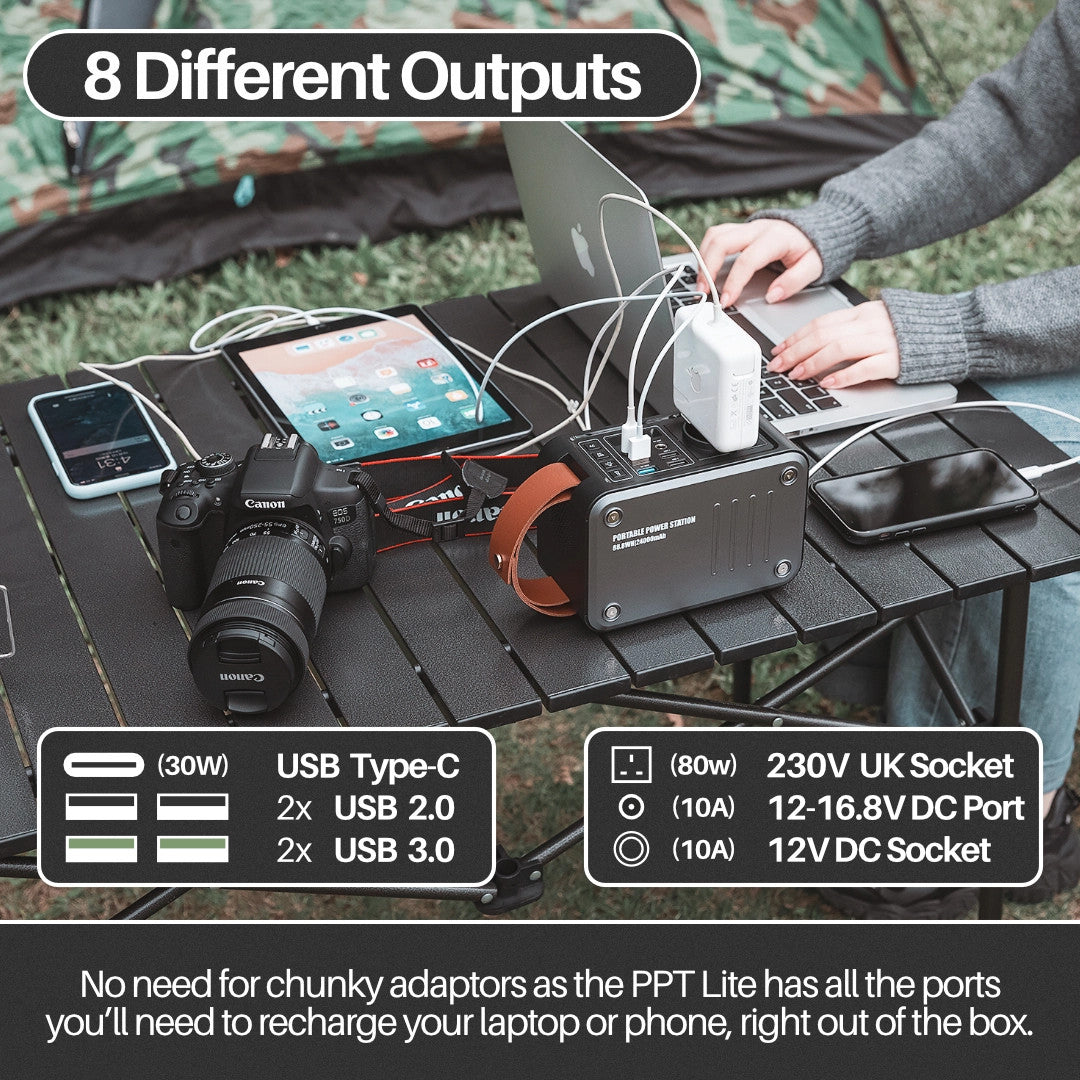 PPT Powerpack Lite Portable Power Station with 21W Folding Solar Panel