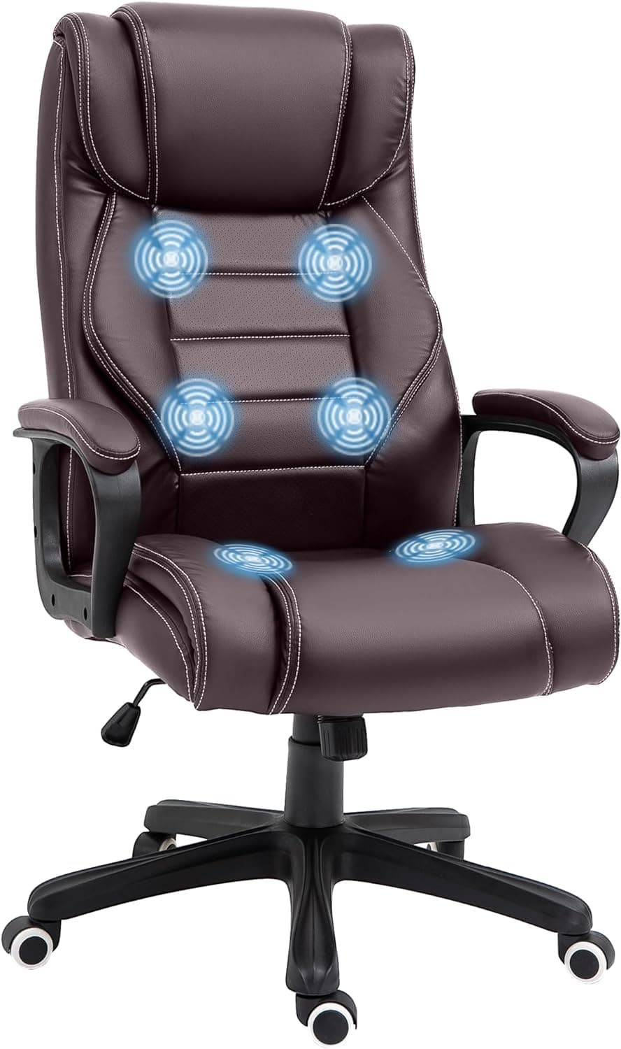 ProperAV Extra Ergonomic High Back Tilting Executive Office Chair with 6-Point Vibration Massage Function - maplin.co.uk