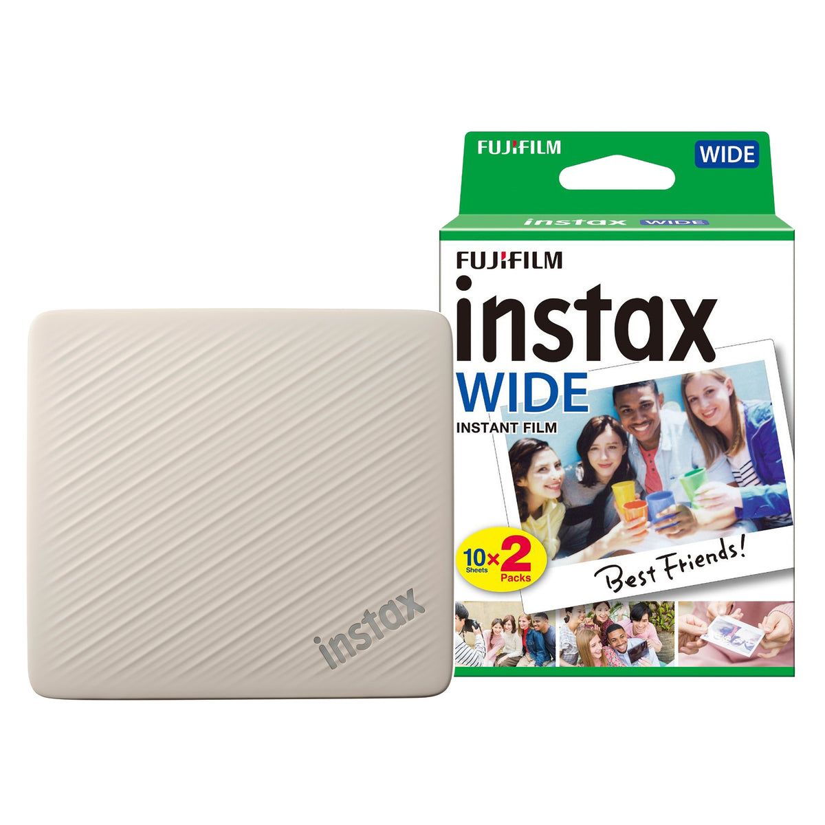 Fujifilm Instax Link Wide 2 Wireless Smartphone Photo Printer - Beige Printer + 20 Shot Pack