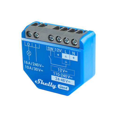 Shelly 1 Gen4 WiFi/Zigbee-Operated Smart Switch with Dry Contacts (1 channel, 16A) Single