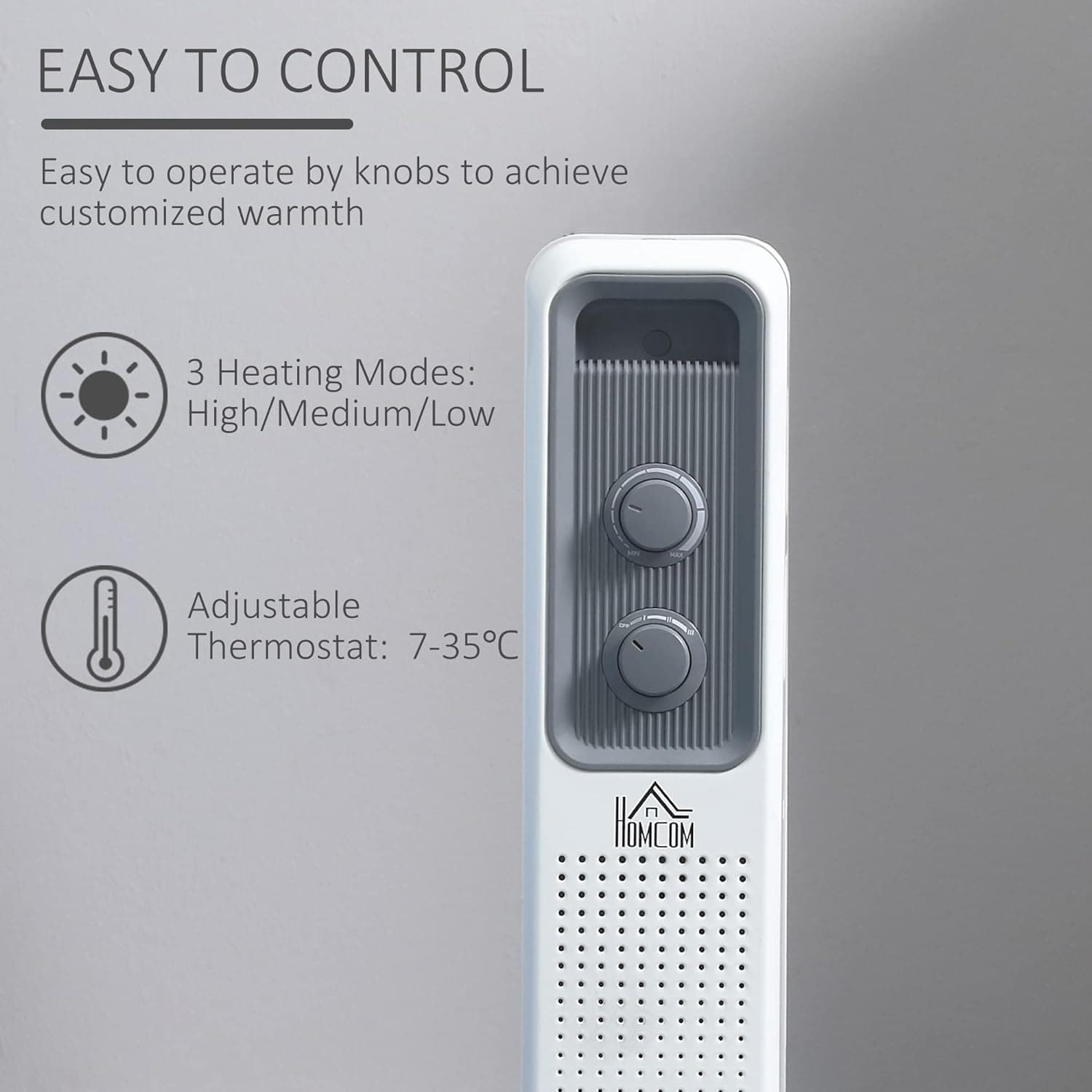Maplin 7 Fin Portable Oil Filled Radiator with Three Heat Settings - White - maplin.co.uk