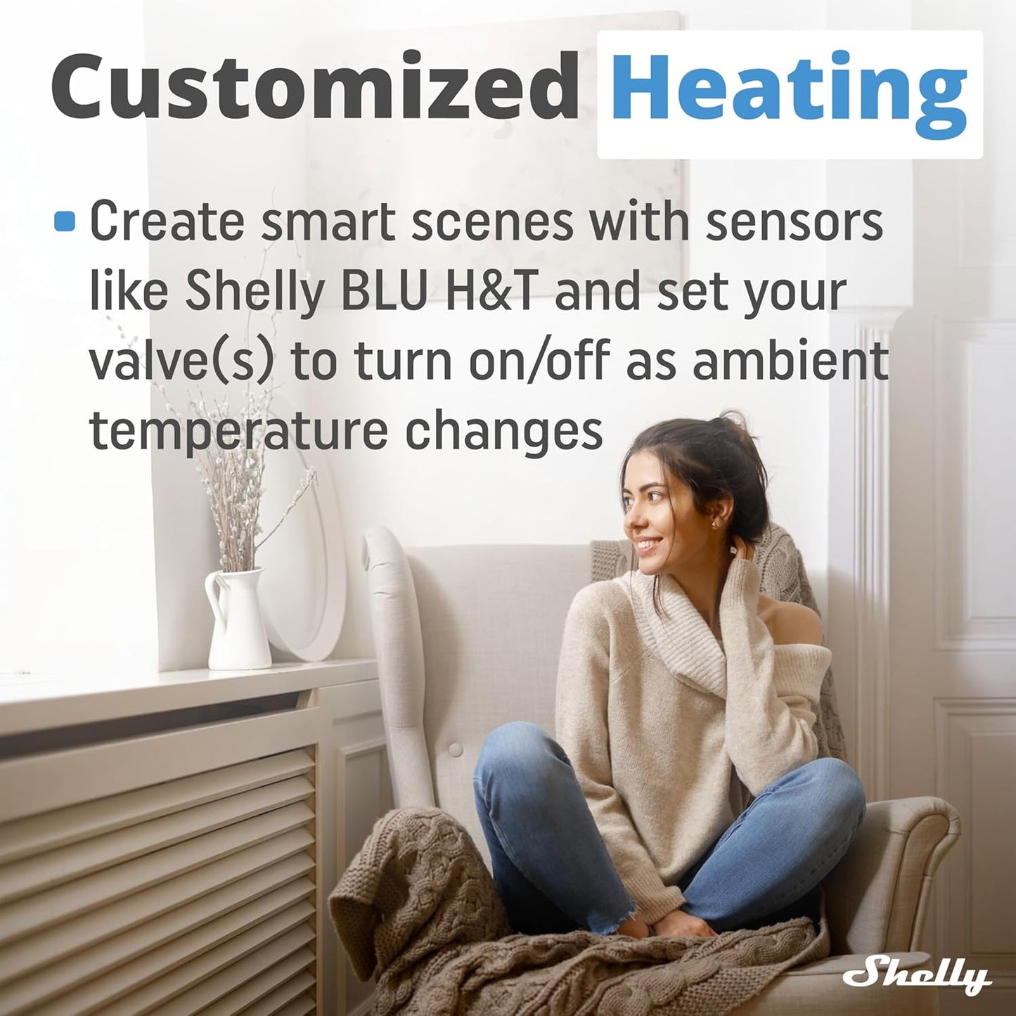 Shelly BLU TRV Smart Thermostatic Radiator Valve with Bluetooth and Zigbee Connectivity