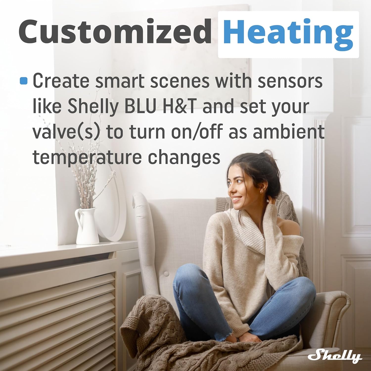Shelly BLU TRV Smart Thermostatic Radiator Valve with Bluetooth and Zigbee Connectivity