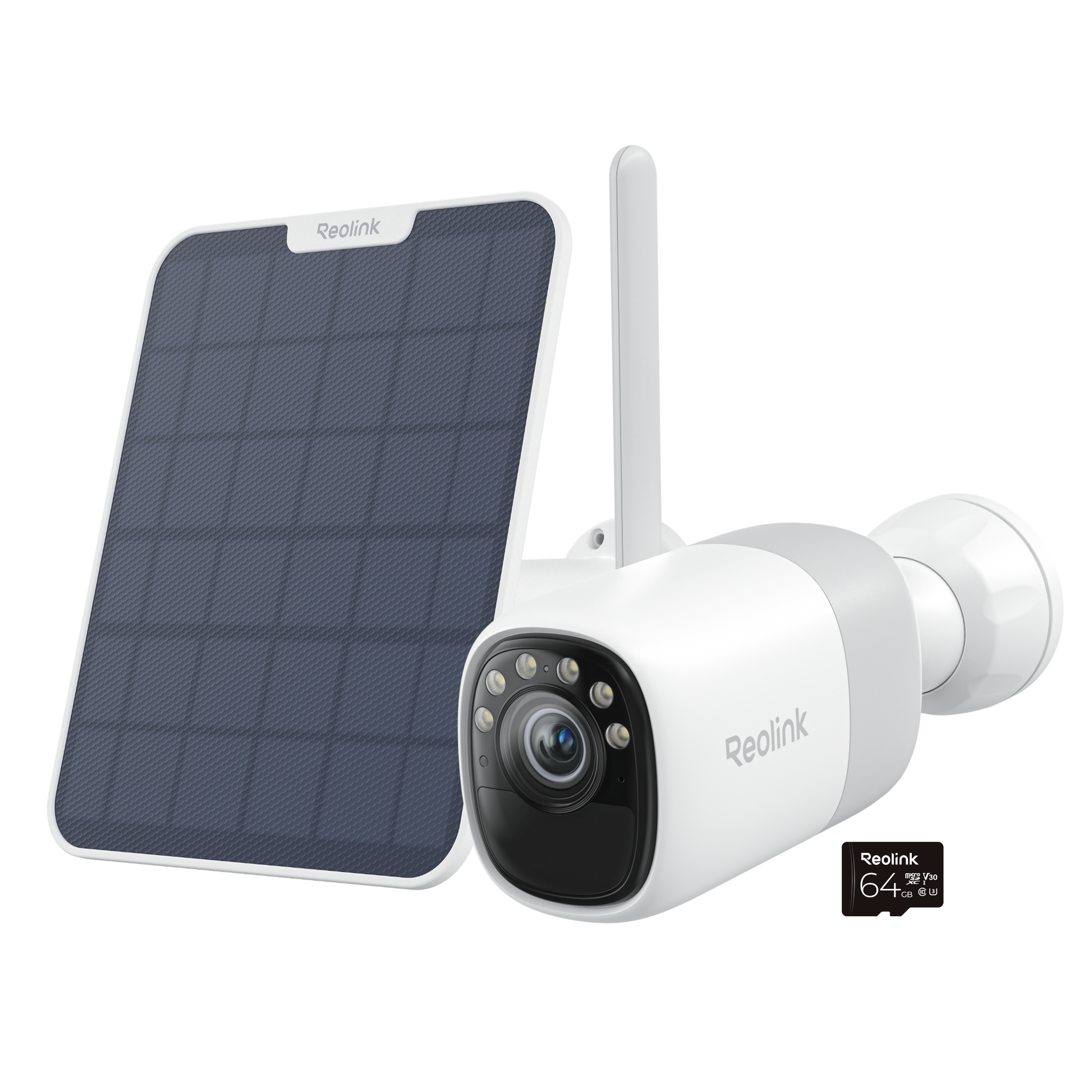 Reolink Altas Series 2K Battery WiFi Outdoor Security Camera with Solar Panel & 64GB microSD Card