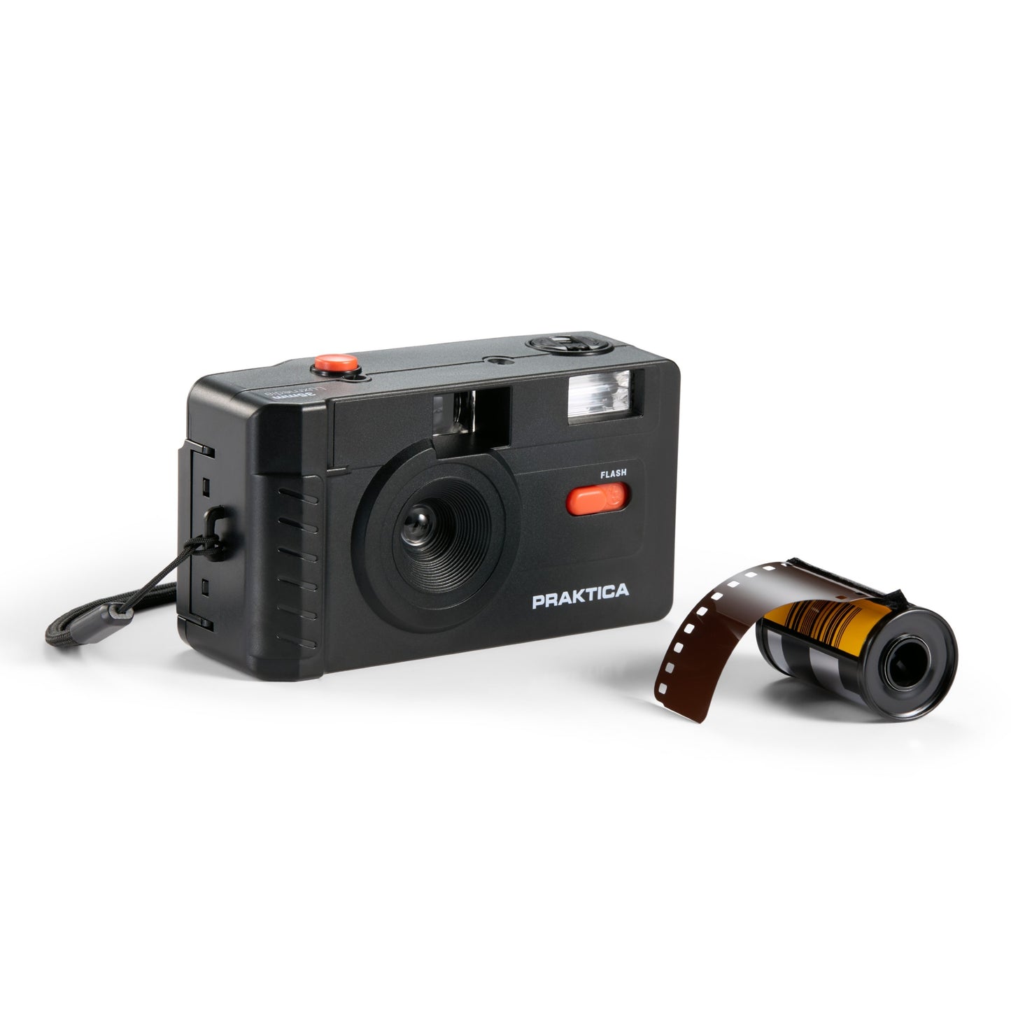 Praktica Reusable 35mm Film Camera - Black Camera + 1x 36 Exposure 35mm Film