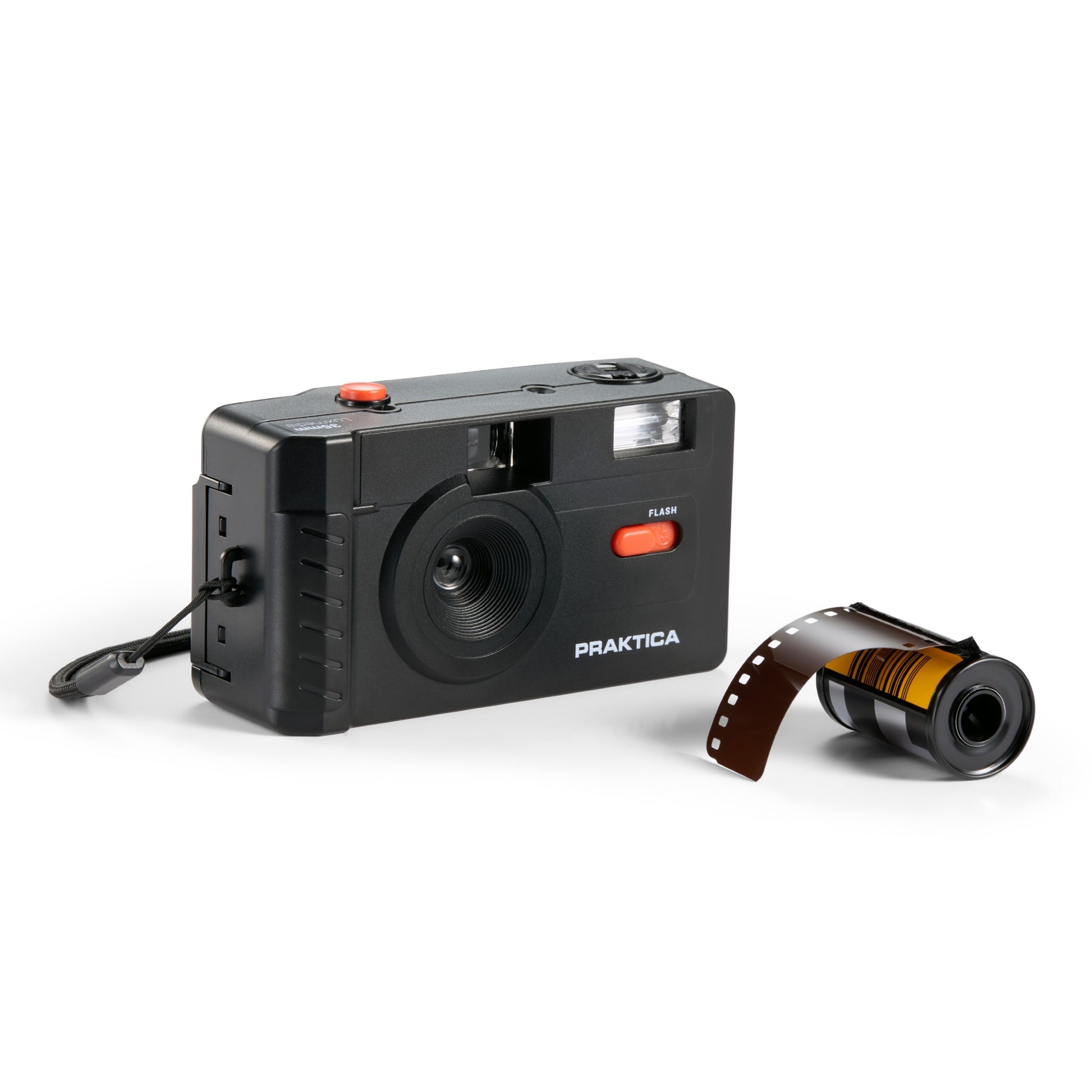 Praktica Reusable 35mm Film Camera - Black Camera + 1x 36 Exposure 35mm Film