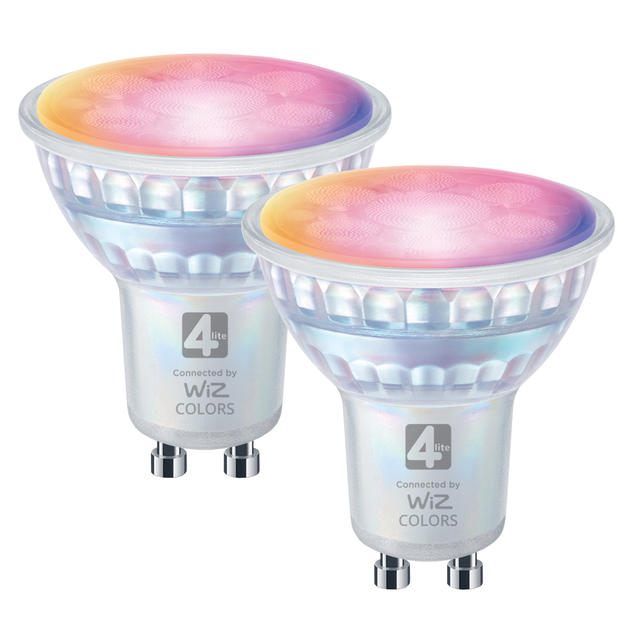 4lite Wiz Connect Dimmable Multicolour WiFi LED Smart Bulb - GU10 Pack of 2