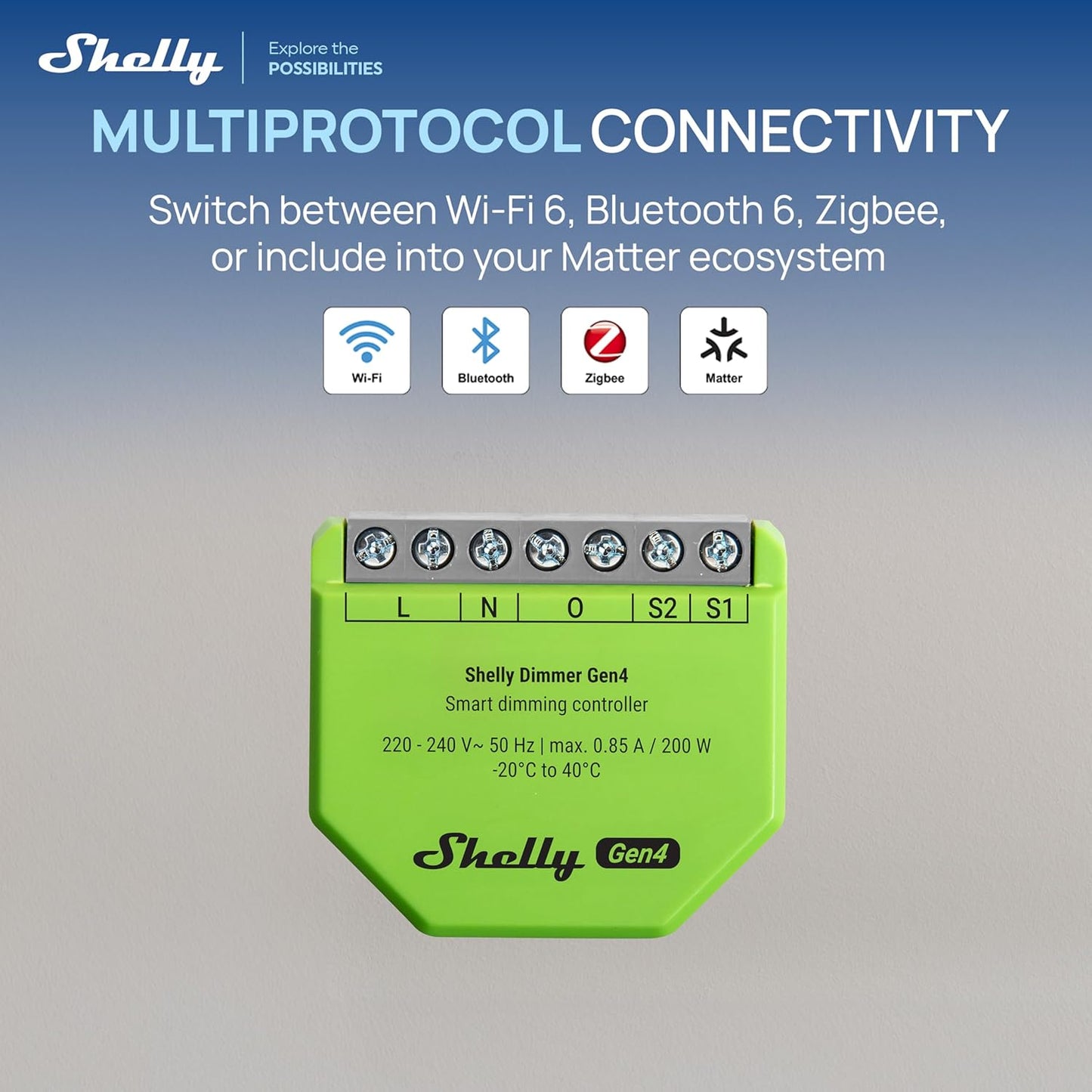 Shelly Dimmer Gen4 Smart Single-Channel Dimming Controller with Power Measurement