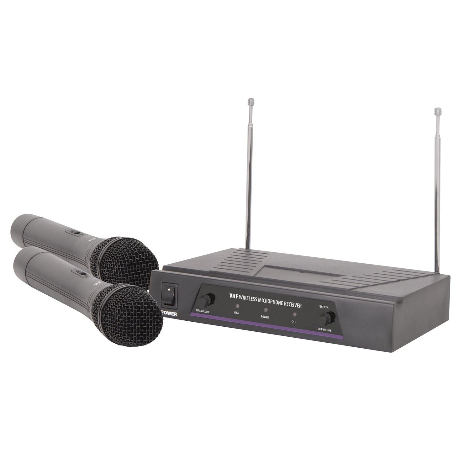 QTX VHF 173.8 + 174.8MHz Dual Wireless Handheld Microphone System