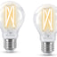 4lite WiZ Connected A60 Filament Clear WiFi LED Smart Bulb - E27 Large Screw Pack of 2