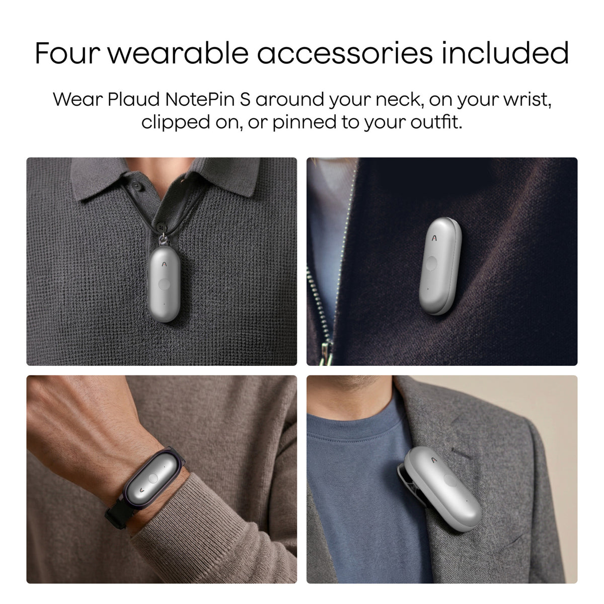 Plaud NotePin S Wearable AI Voice Recorder